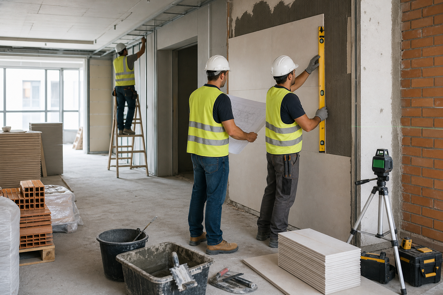 Servi&ccedil;o de constru&ccedil;&atilde;o em andamento